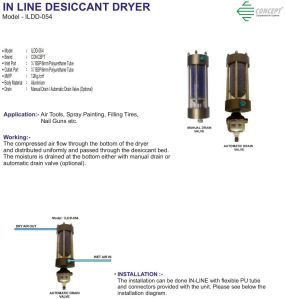 ILDD-054 In Line Desiccant Air Dryer