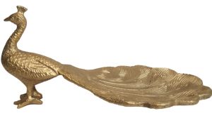Antique Peacock Serving Tray