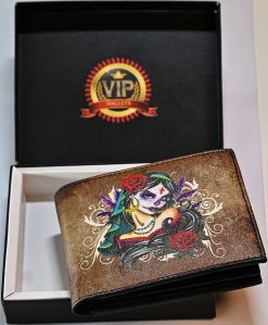 Mens Printed Goat Nappa Leather Wallet