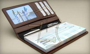 Leather Cheque Book Holder