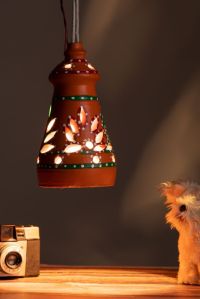 handpainted terracotta hanging lamp