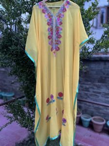 kashmiri embroidered georgette kaftan