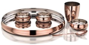 Pvd rose gold thali set