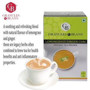 Pack of 3 Granules n Beans Lemongrass Ginger Chai Instant Tea Premix