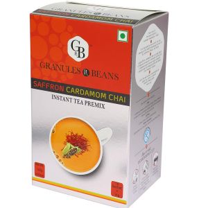 Pack of 2 Granules n Beans Saffron Cardamom Chai Instant Tea Premix