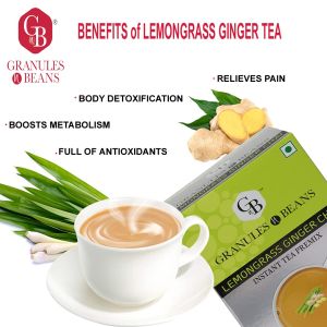 Pack of 3 Granules n Beans Lemongrass Ginger Chai Instant Tea Premix