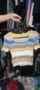 Ladies Knitted Crop Top Used Cloth Korean Second Hand Bale Thrift