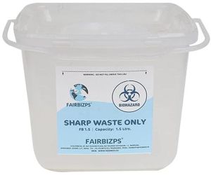 FAIRBIZPS Bio-Medical Sharps Container with Puncture Proof for Needles, Implants-Capacity 1.5Liter