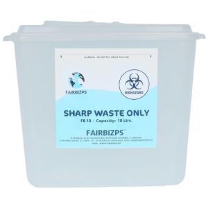 FAIRBIZPS Bio-Medical Sharps Container with Puncture Proof for Needles, Capacity 10 LTR.