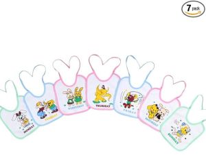 fairbizps soft cotton washable waterproof 7 days printed baby bibs