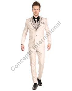 Mens Cream Suit Set