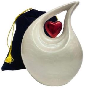 White Teardrop Adult Ceramic Cremation Urn