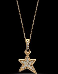 LNP-03 Star Shape Diamond Pendant Necklace