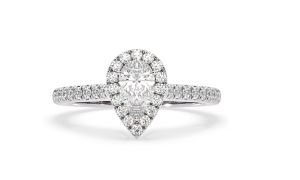 White Gold Pear Diamond Ring