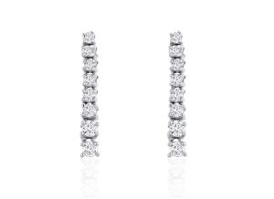Lab Diamond Hoop Earrings In 14K White Gold G/VS