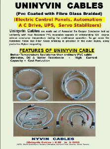 Uninyvin Cables - PVC Plastic coated Fibre covered Varnished