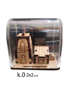 Glass Frame Decorative 3D Wooden Kedarnath Temple