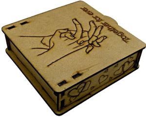 Heart Design Laser Cut MDF Wood Box