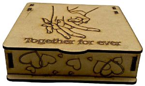 Heart Design Laser Cut MDF Wood Box