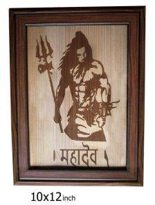 MDF Brown Mahadev Wooden Frame