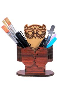 Owl Shape Laser Cut Pen Stand