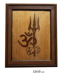 Wooden Lord Shiva Trishul Wall Frame