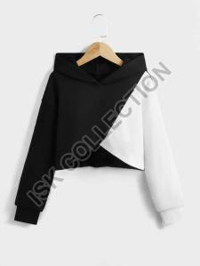 Black & White Crop Hoodie