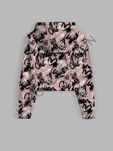 Fancy All Over Printed Crop Hoodie