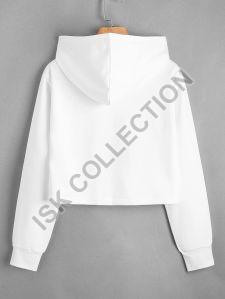 Plain White Crop Hoodie