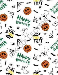 All Over Happy Halloween Printed Crop Hoodie