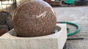 World Map Stone Fountain Ball