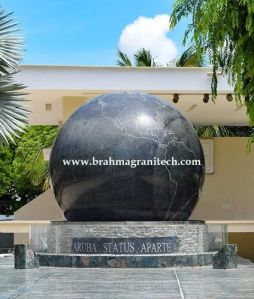Natural Solid Granite Kugel Stone Fountain Ball