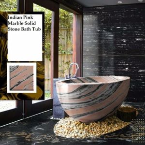 Indian Pink Solid Stone Bath Tub