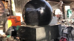Natural Solid Granite Kugel Stone Fountain Ball