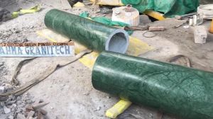 Green Black Marble Stone Round Polished Pillar