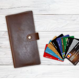 Leather credit card wallet