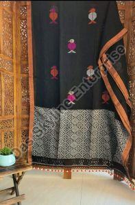 Party Wear Designer Handloom Linen Saree