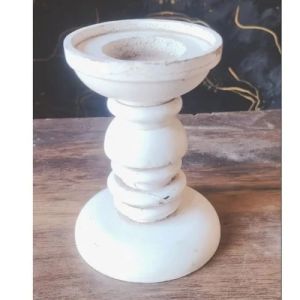 White Mango Wood Candle Holder