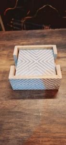 Square Wooden Coaster Set