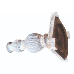 Carved Mango Wood Candle Holder