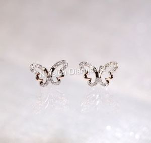 Butterfly Real Damond Earrings