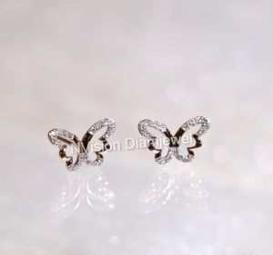 Butterfly Real Damond Earrings