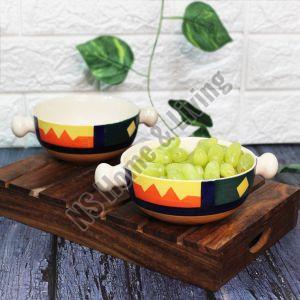 Boho Fiesta Hand Painted Ceramic Snack Bowl