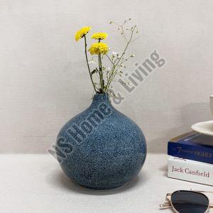 Frosty Blue Round Bud Small Flower Vase