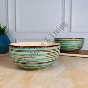 Iris Turquoise Ceramic Serving Bowl Set