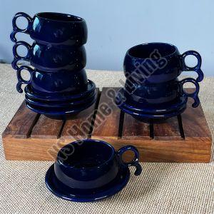 Sapphire Blue Handcrafted Ceramic Tea Cup