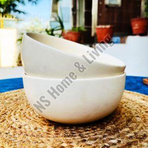 Subhra White Matte Ceramic Serving Bowls