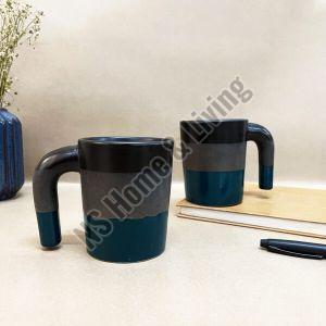 Tri Color Studio Pottery Ceramic Mug Set