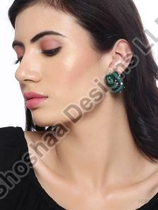 SH1-1048 Green AD Diamond Cocktail Studs