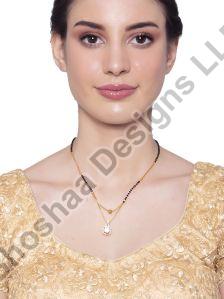 SH10-1535 Shoshaa Gold Plated Black Mangalsutra